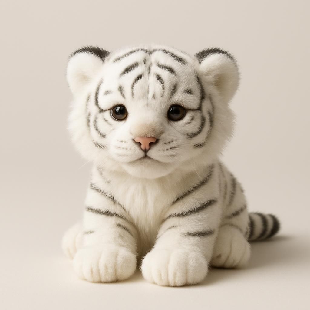 Naturtrogen vit tiger plyschleksak