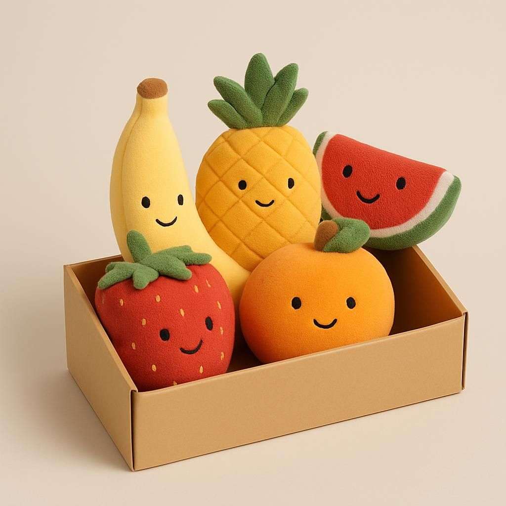 Frukt Plyschleksak Box för Barn