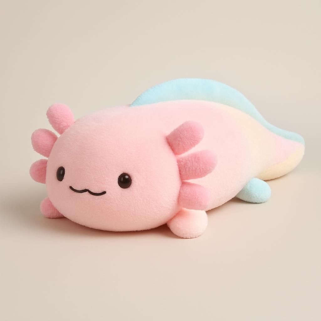 Kawaii Färgglad Axolotl Plyschkudde