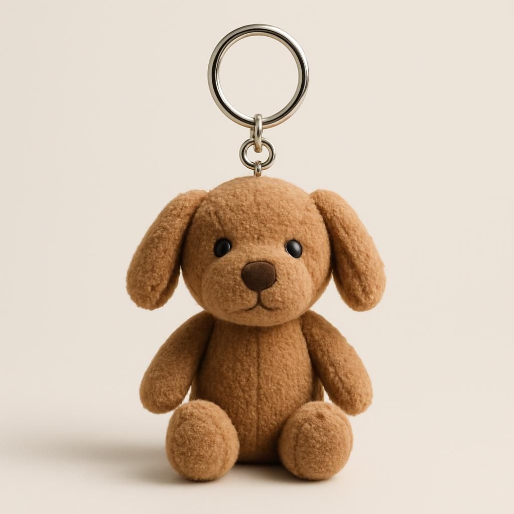 Härlig Hund Nyckelring Plysch Hänge