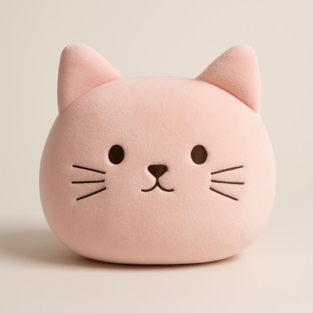 Söt rosa katt plyschkudde present