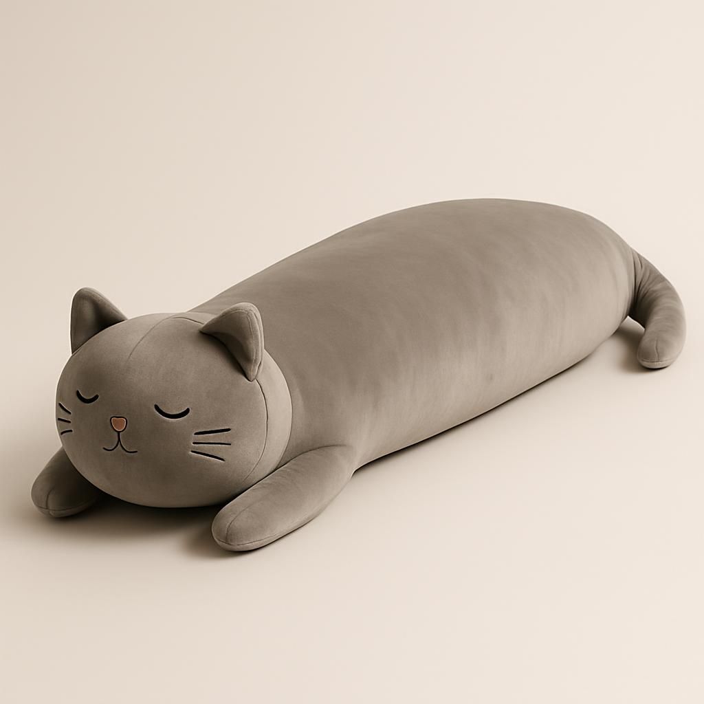 Lång Plysch Kattkudde 130cm
