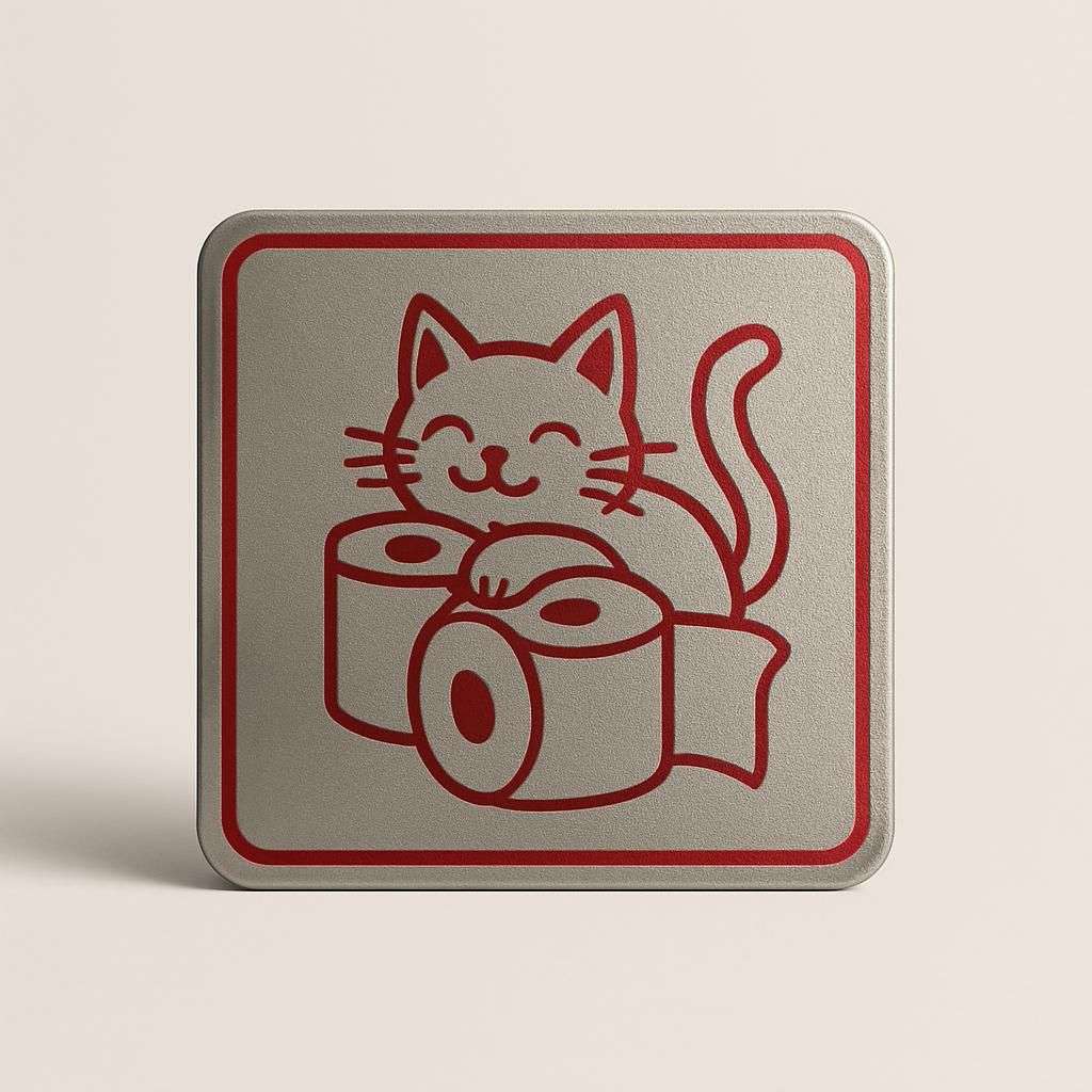 WC Skylt Katter Cinnober Design