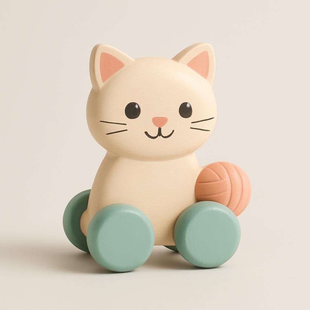 Hape Roll & Rattle Kitten Toy
