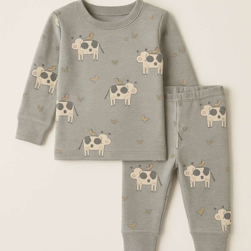 Mamma Mu Kråkan Grå Tvådelad Pyjamas