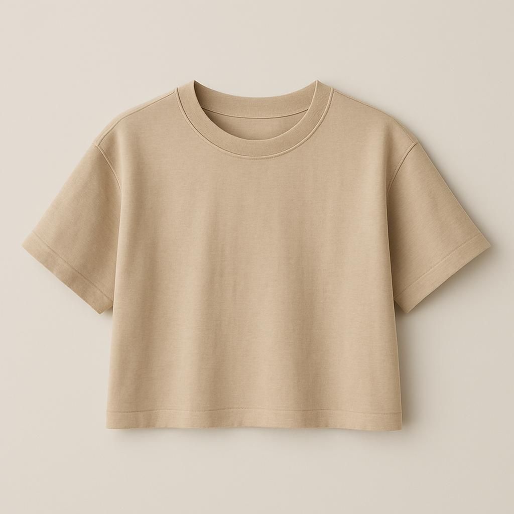 Beige Boxy Tee for Women - Gina Tricot