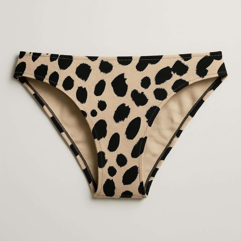 Beige och Svart Mönstrad Bikinitrosa