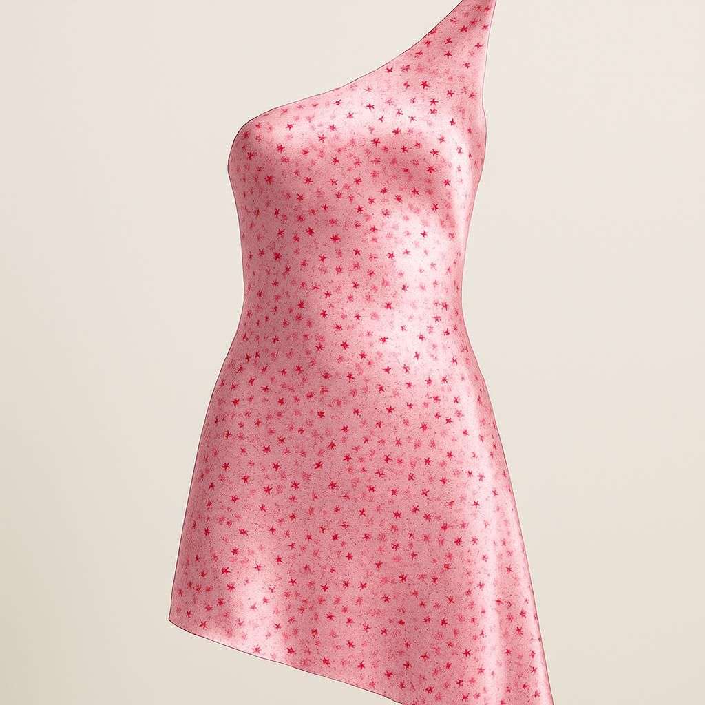 Malina Marisa Asymmetrical Satin Dress - Pink