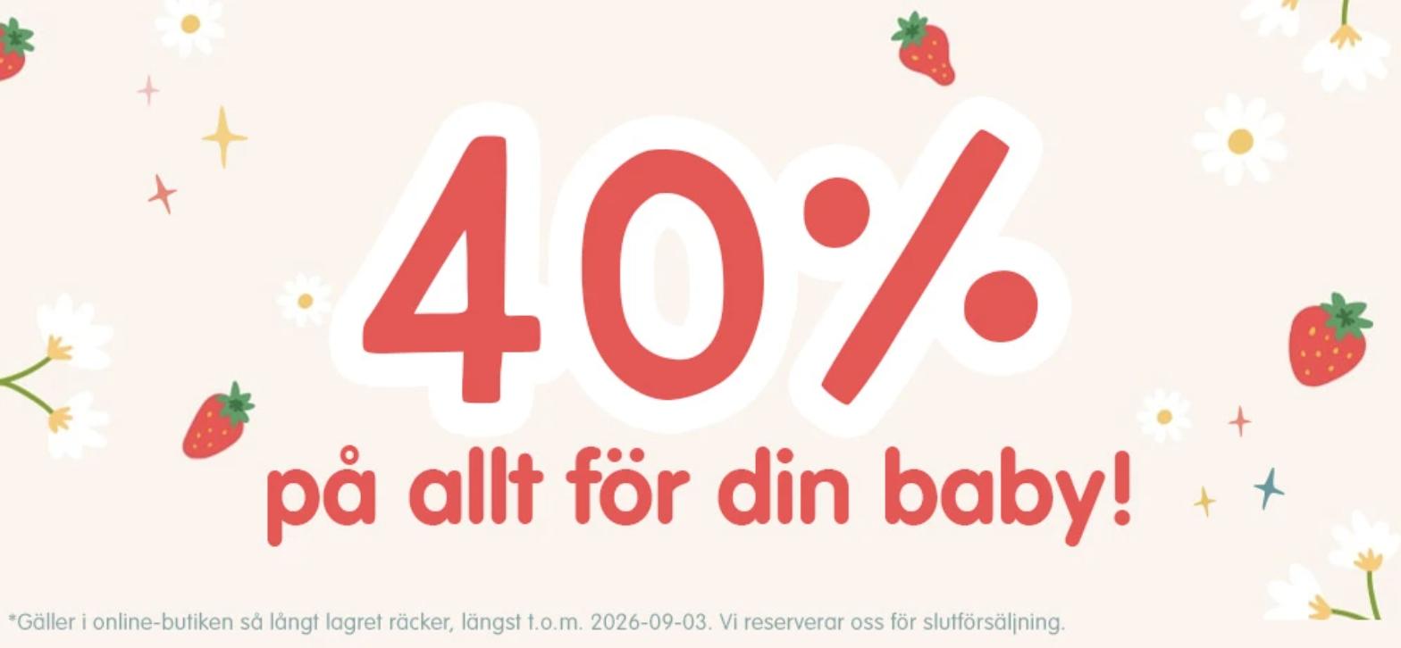 Få 40% rabatt på allt för din baby hos Babyland
