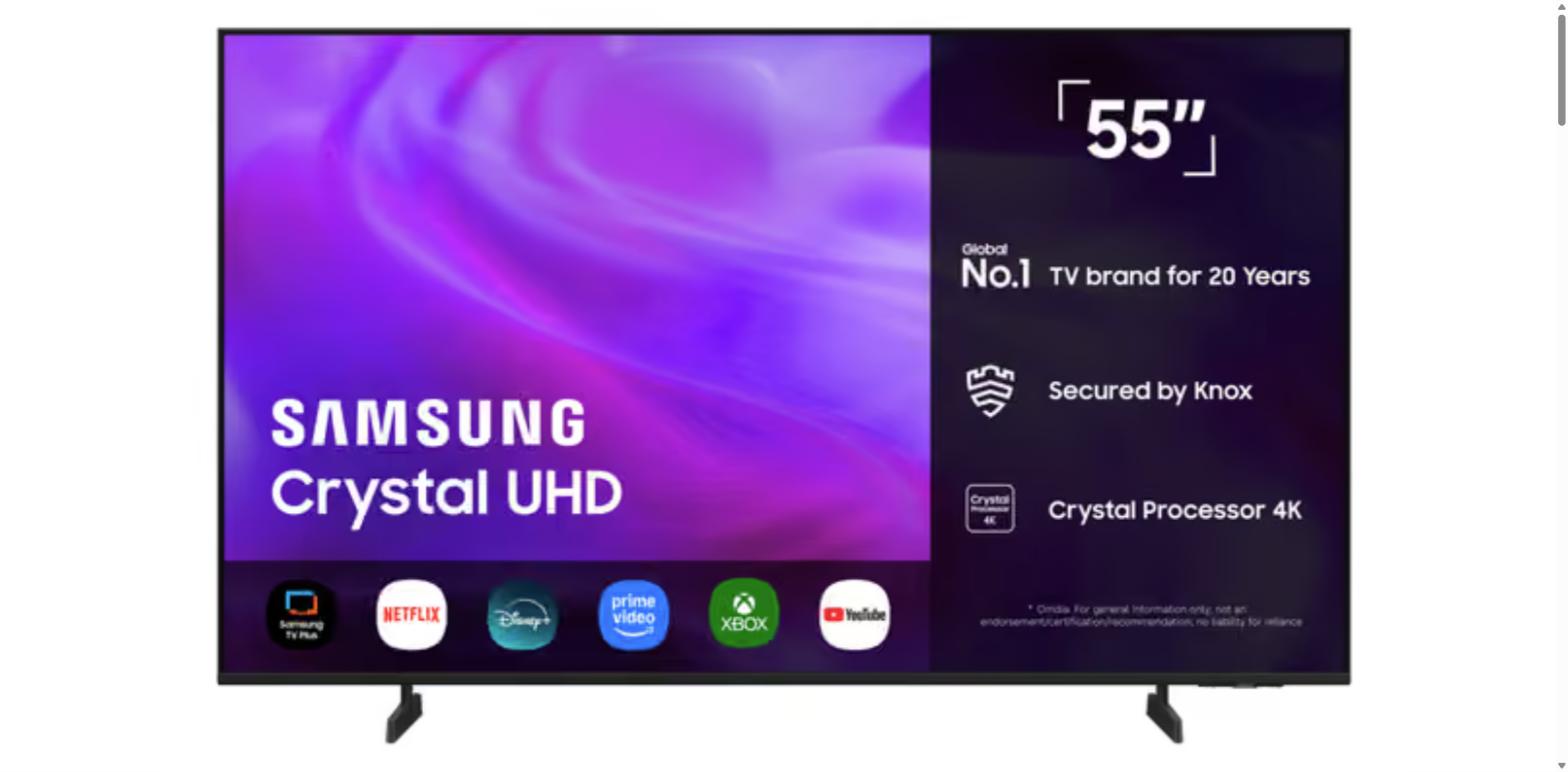 Samsung 55 tum Crystal UHD 4K Smart-TV för 4 749 kr hos Elgiganten