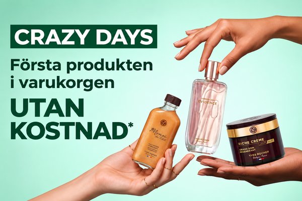 Få första produkten gratis hos Yves Rocher vid köp över 229 kr