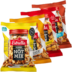 Skicka Estrella Nötsnacks via Mobila Presentkort för 40 kr