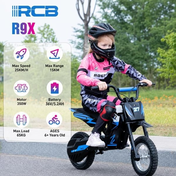 🏍️ RCB R9X elektrisk motorcykel för barn