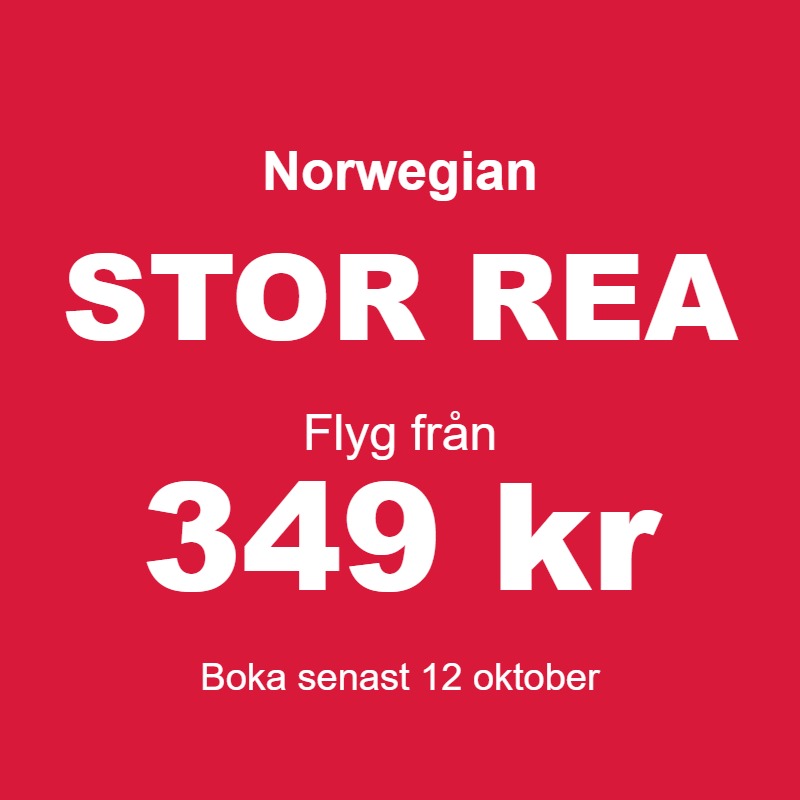 Stor rea hos Norwegian: flyg från 349 kr till sol och värme