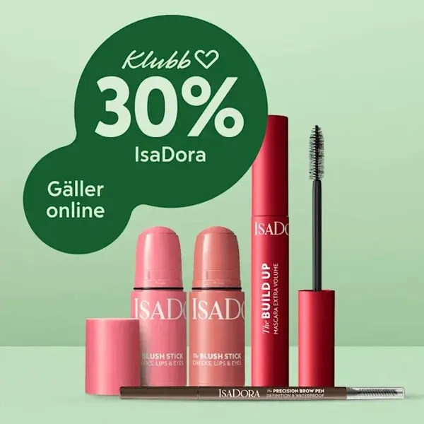 30 % rabatt på IsaDora smink online hos Apotek Hjärtat