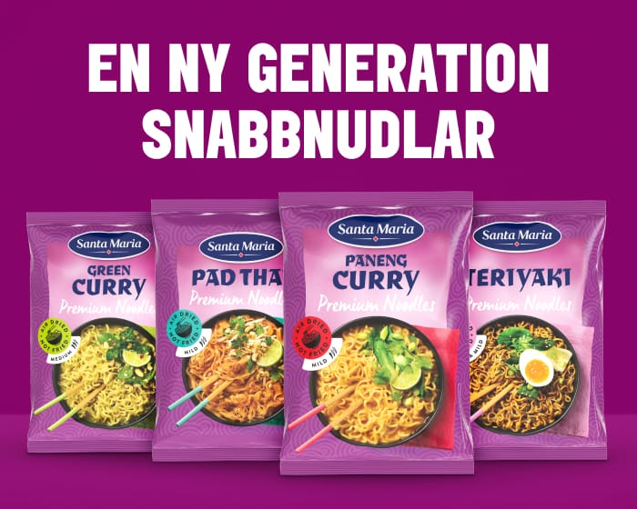 Få en gratis förpackning Santa Maria Premium Noodles via SMS-kupong