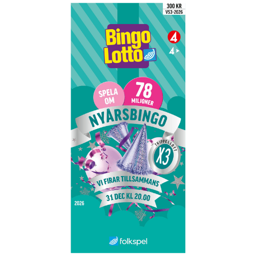 Skicka tre nyårsbingolotter via Mobila Presentkort för 300 kr