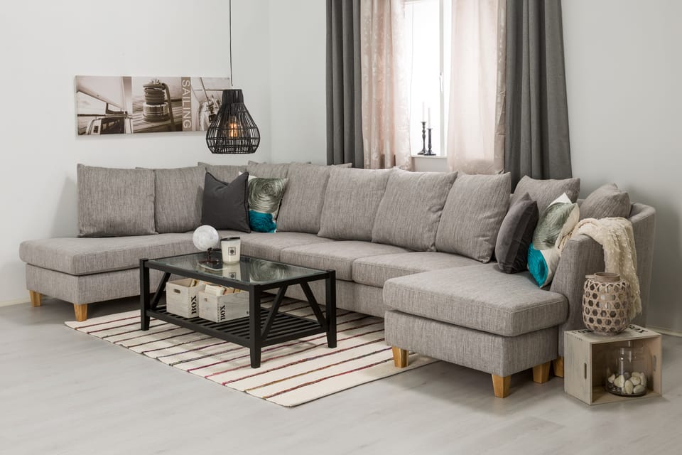 U-soffa Alto Large med Divan - Chilli