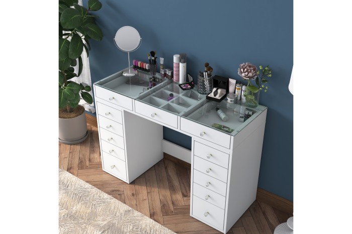 Elegant Sminkbord Ramender 120cm Glas