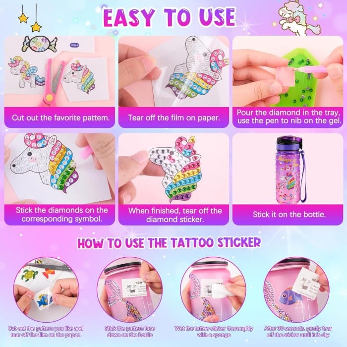 Enhörnings Vattenflaska Pyssel för Barn 5-12 År