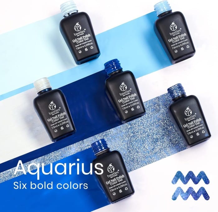 Nagellackset, 6 delar - Blå