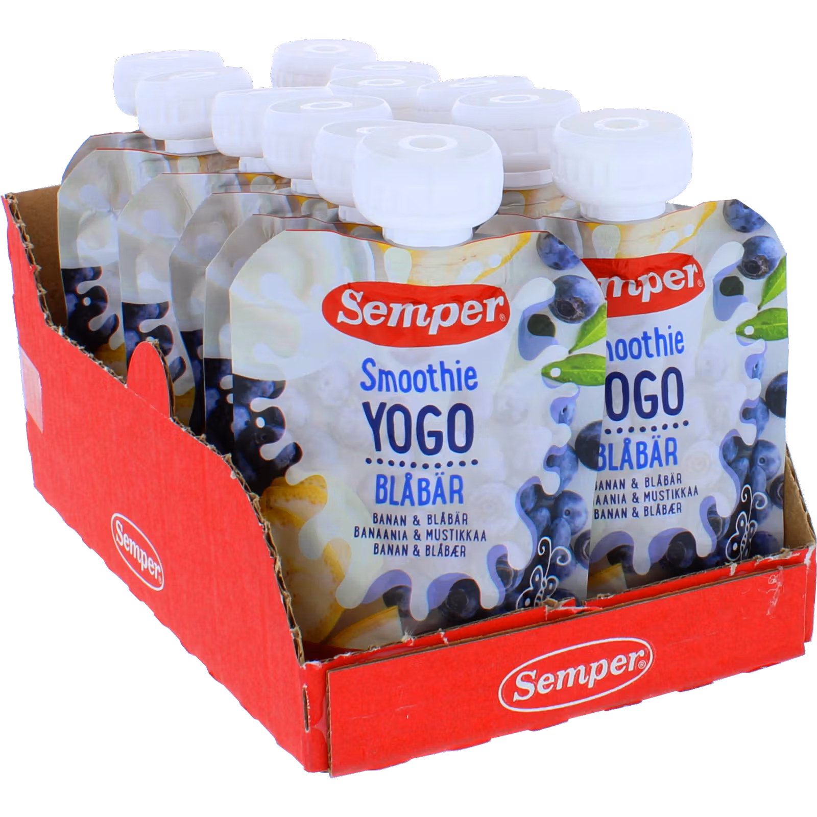 Semper Barnmat Yoghurt Banan Blåbär 12-pack