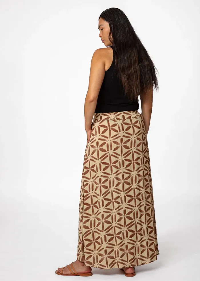 SIBEL Brun Mönstrad Maxikjol