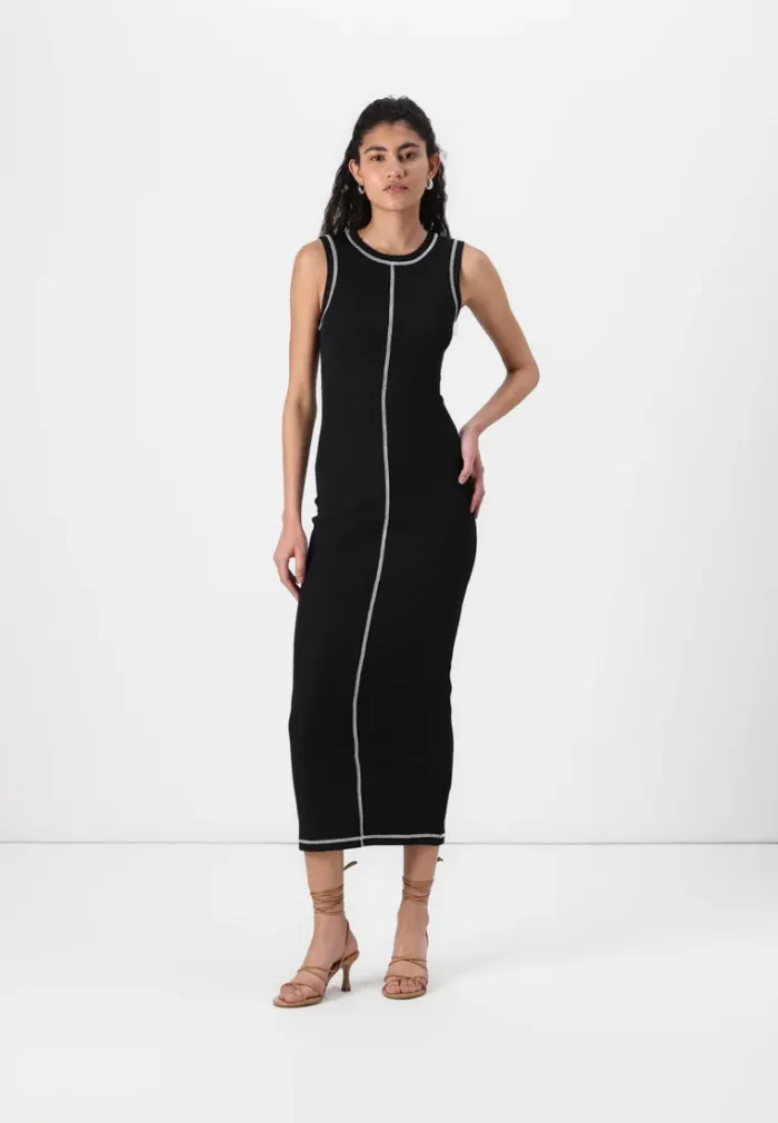 Even&Odd Elegant Black and Egret Dress