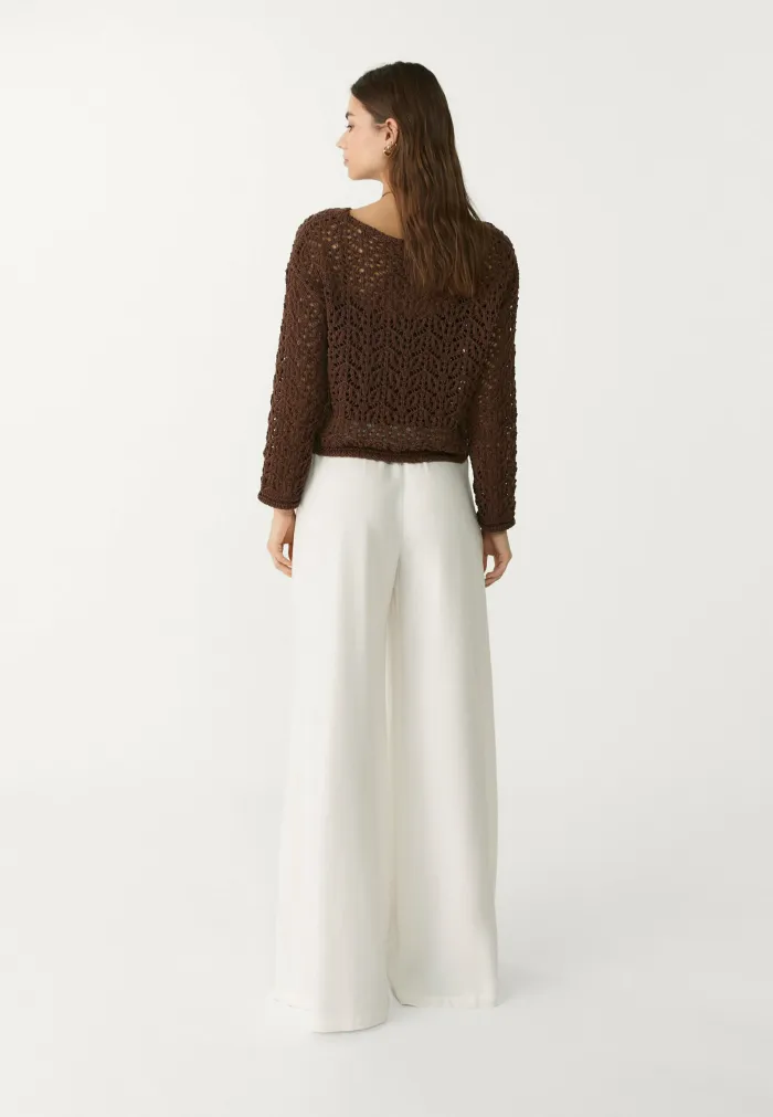 Stradivarius Beige Flowing Fabric Trousers