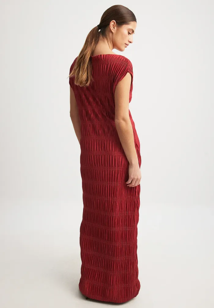 NA-KD Elegant Rust Jersey Smock Dress
