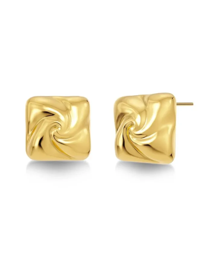 Golden S-shaped Milky Way Stud Earrings