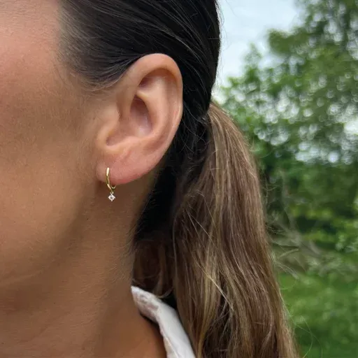 Eleganta 18K Guld Diamant Creolörhängen