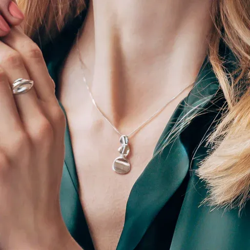 Äkta Silverhalsband med Trifolium Bladmotiv