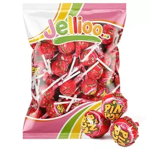 Sour Strawberry Pin Pon Lollipop Gum