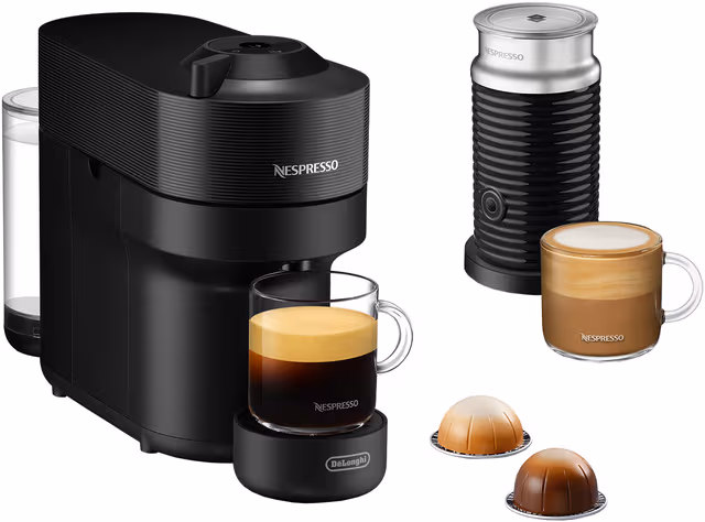 Nespresso Vertuo POP och DeLonghi Mjölkskummare