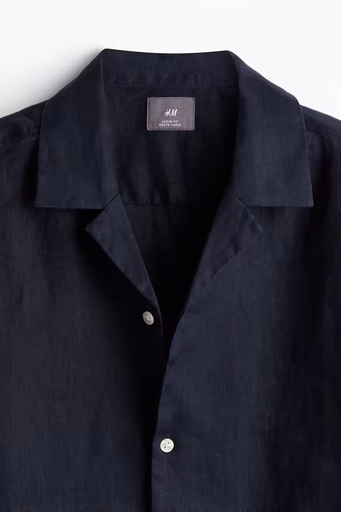 Marinblå Linneskjorta Relaxed Fit Herr