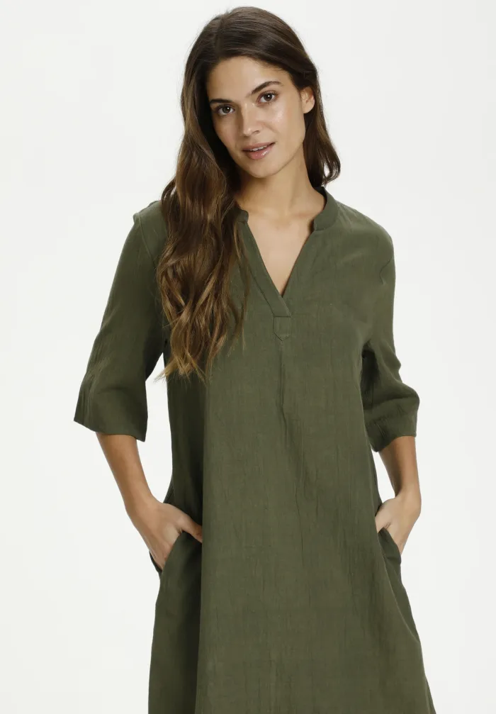 KAFFE KAISEY - Elegant Grape Leaf Dress