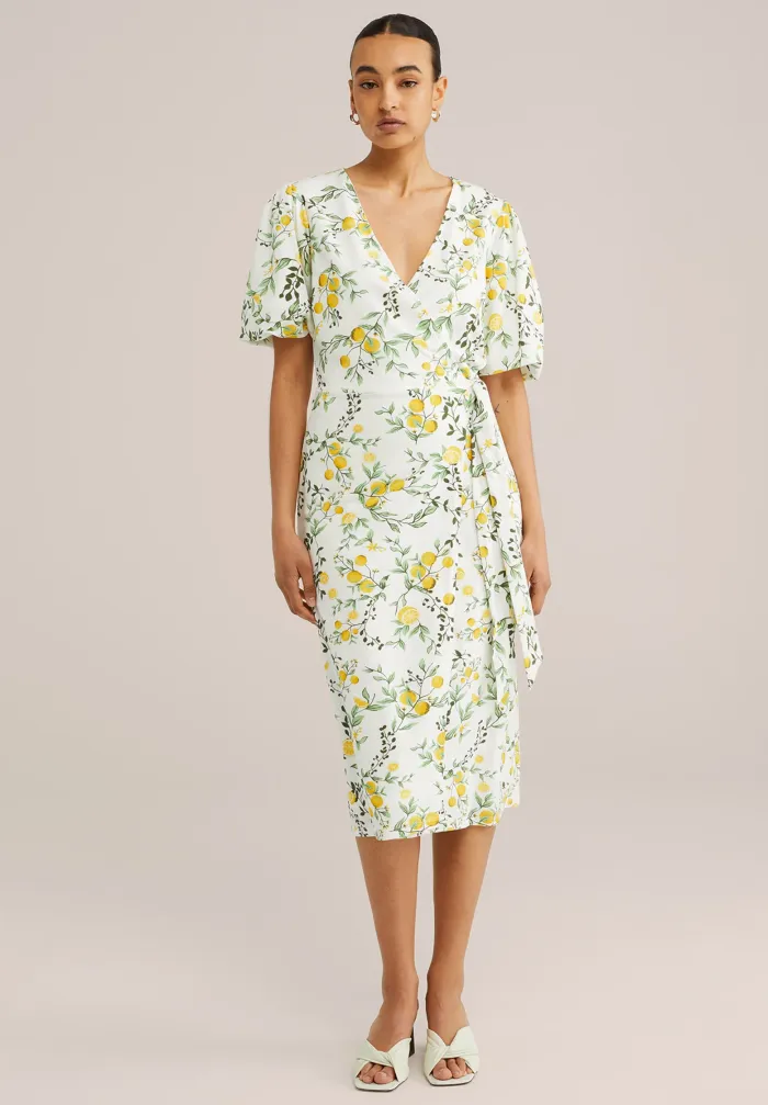 WE Fashion Elegant Vit Vardagsklänning