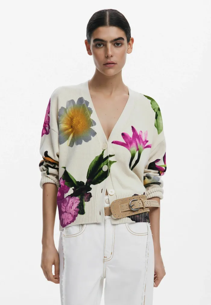 Desigual Beige Cardigan Sweater