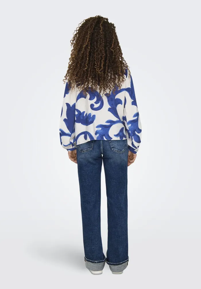 JDYMAY LIFE LS Floral Blouse - Birch/Offwhite