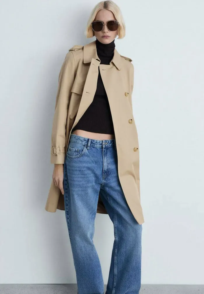 Elegant Beige Mango Trench Coat