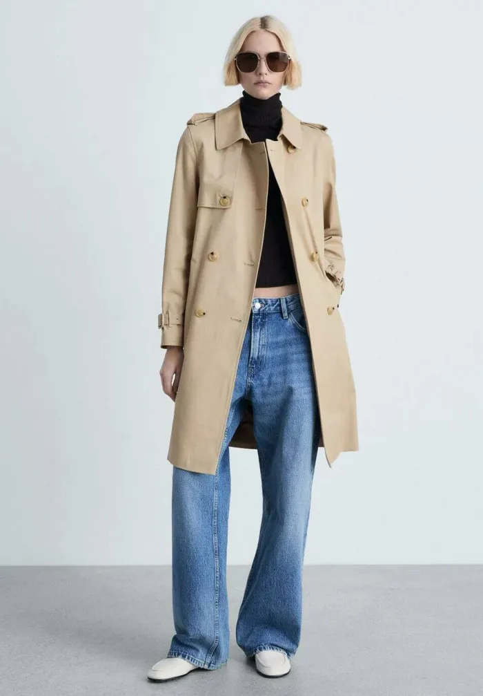 Elegant Beige Mango Trench Coat