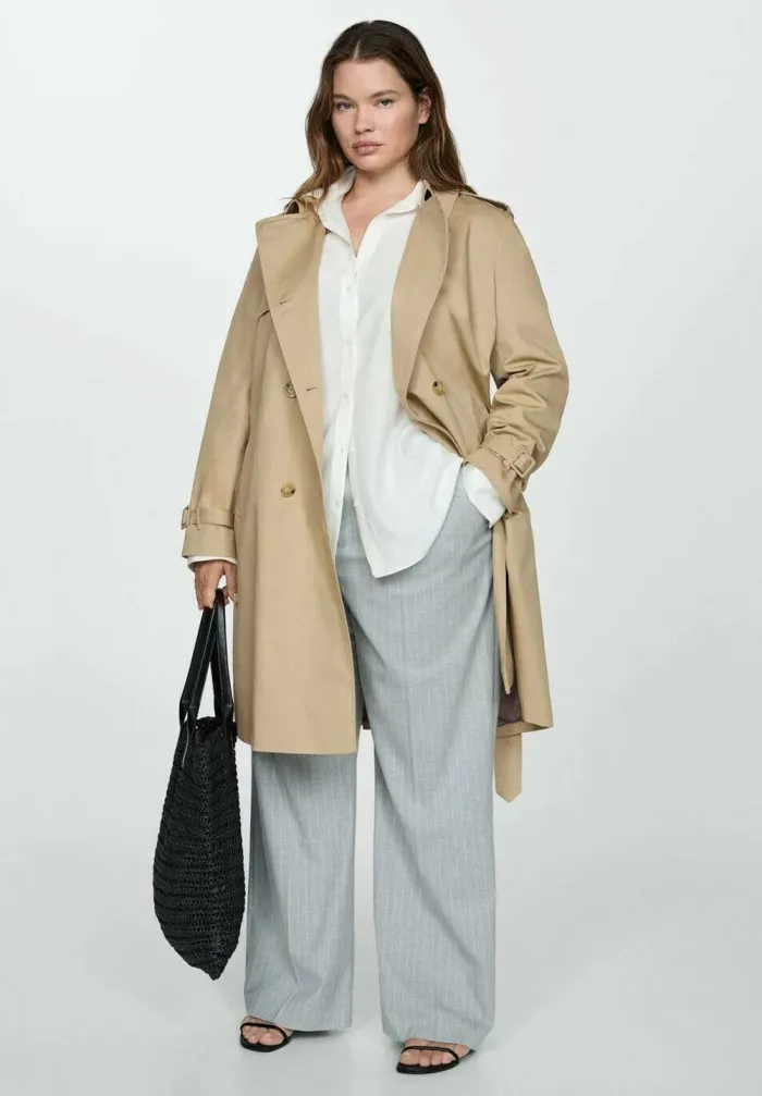 Elegant Beige Mango Trench Coat