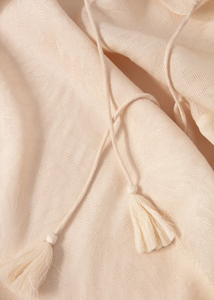 ADIL - Elegant Beige Jacquard Kaftan