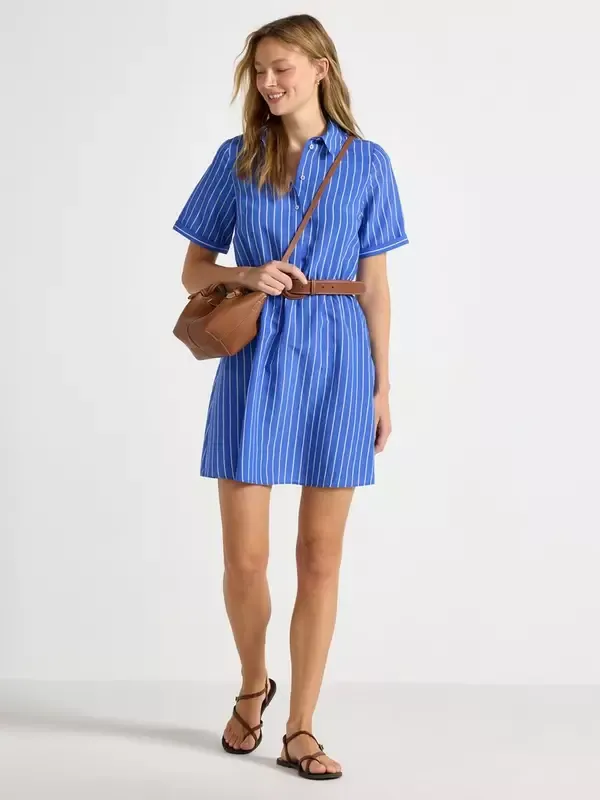 Elegant Randig Skjortklänning för Damer
