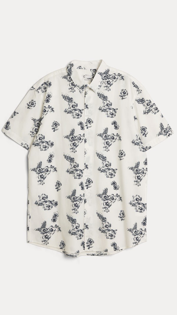 Herrskjorta Vit Kortärmad 100% Bomull