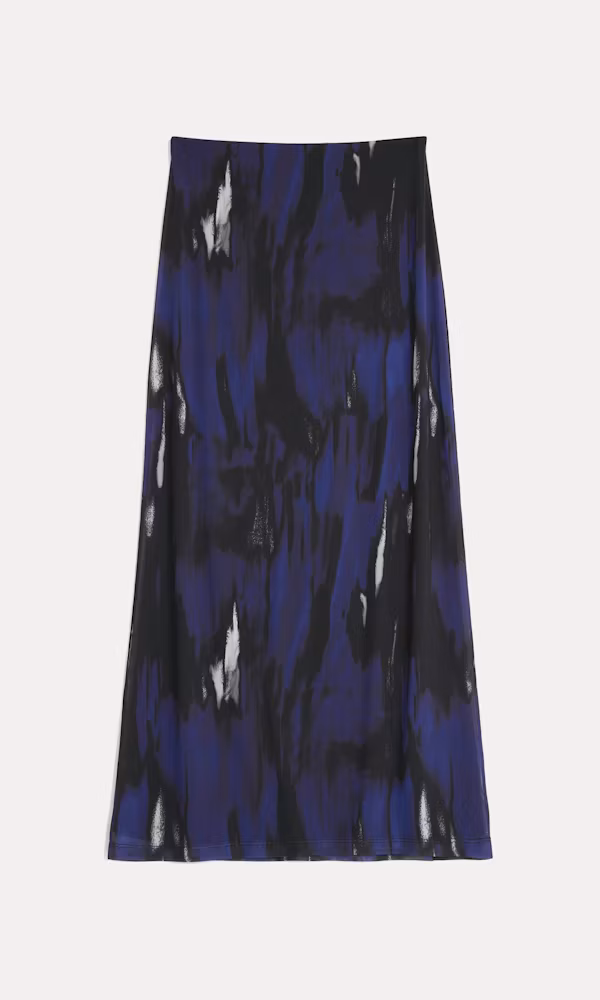 Elegant Koboltblå Mesh Maxikjol för Damer