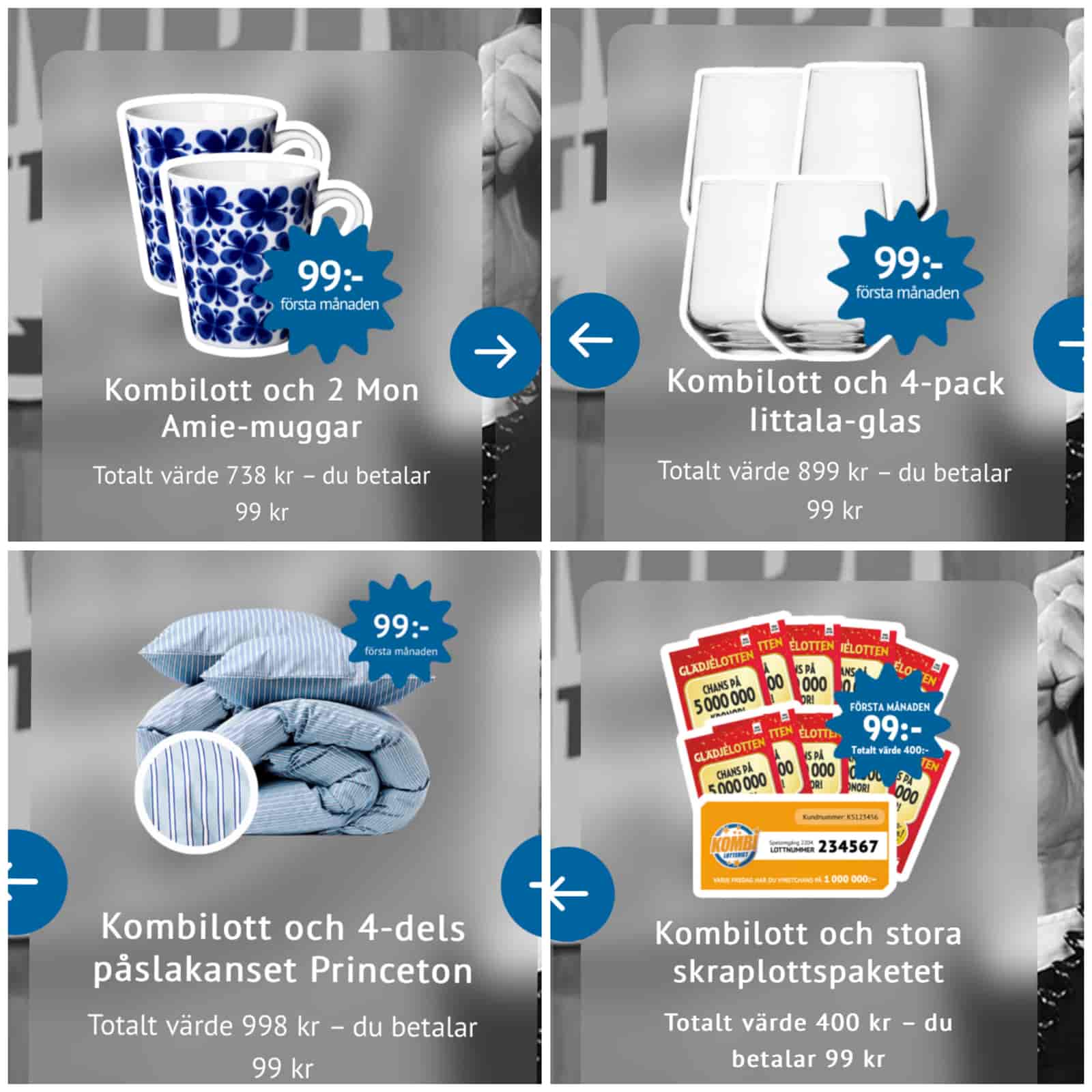 Gå med i Kombilotteriet - Få en välkomstgåva