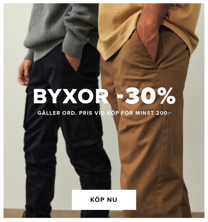 Cubus: 30% på herr byxor