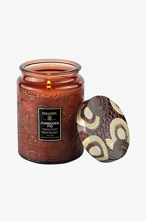 Doftljus- Voluspa Forbidden Fig - Large Glass Jar Candle 100 timmar 455g